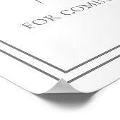 Blue Bow Baby Shower Thank You Sign Poster (Hoek)