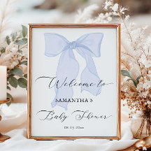 Blue Bow Baby shower Welkom