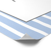 Blue Bow Baby shower Welkomstbord Poster (Hoek)