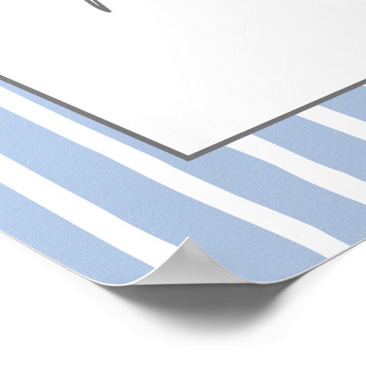 Blue Bow Baby shower Welkomstbord Poster (Hoek)