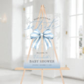 Blue Bow Baby zijn koude buiten Baby shower welkom Acryl Bord