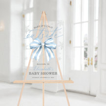 Blue Bow Baby zijn koude buiten Baby shower welkom