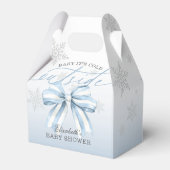 Blue Bow Baby zijn koude buiten Baby shower welkom Bedankdoosjes (Achterkant)