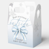 Blue Bow Baby zijn koude buiten Baby shower welkom Bedankdoosjes (Geopend)