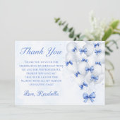 Blue Bow Balloons Meisje Verjaardag Bedankt Card (Staand voorkant)