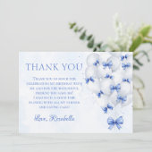 Blue Bow Balloons Meisje Verjaardag Bedankt Card (Staand voorkant)
