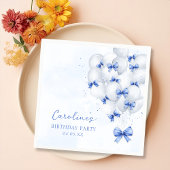 Blue Bow Balloons Verjaardag servetten