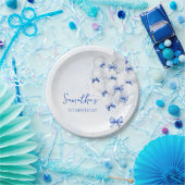 Blue Bow Balloons Verjaardagspapier Borden Papieren Bordje (Feest)