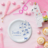 Blue Bow Balloons Verjaardagspapier Borden Papieren Bordje (Feest)