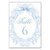 Blue Bow Baroque Frame Baby Boy Shower Kaart (Achterkant)