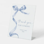 Blue Bow Bedankt voor Coming Sign Reclamebord Met Voetstuk (Voorkant)