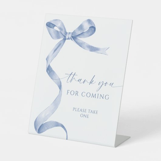 Blue Bow Bedankt voor Coming Sign Reclamebord Met Voetstuk (Voorkant)