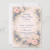 Blue Bow Blueberry Baby Shower Kaart (Voorkant)