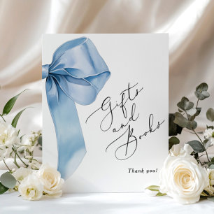 Blue Bow Boeken en geschenken elegante kalligrafie Poster