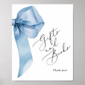 Blue Bow Boeken en geschenken elegante kalligrafie Poster (Voorkant)