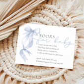 Blue Bow Boeken voor Baby Baby shower Informatiekaartje