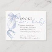 Blue Bow Boeken voor Baby Baby shower Informatiekaartje (Voorkant)