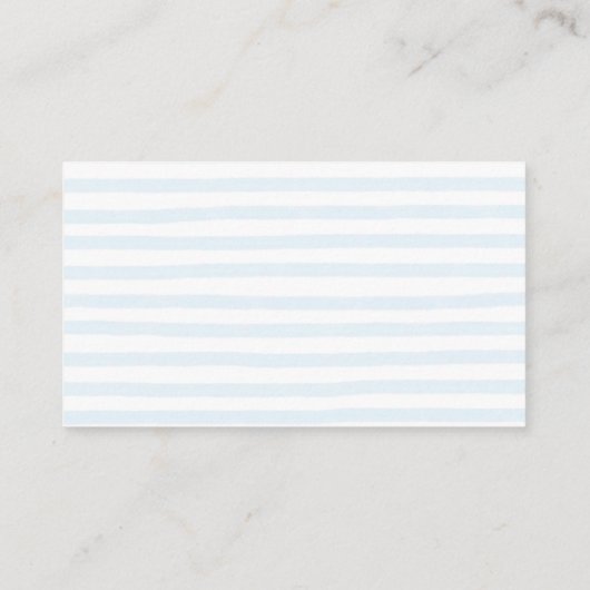 Blue Bow Bonjour Bebe Baby shower Note voor Baby Informatiekaartje (Achterkant)