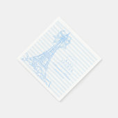 Blue Bow Bonjour Bebe Baby shower Servet (Hoek)