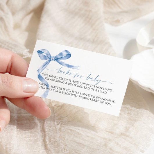 Blue Bow Book voor Baby Enclosure Kaart