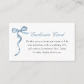 Blue Bow Boy Baby Custom Text Enclosure Kaart (Voorkant)