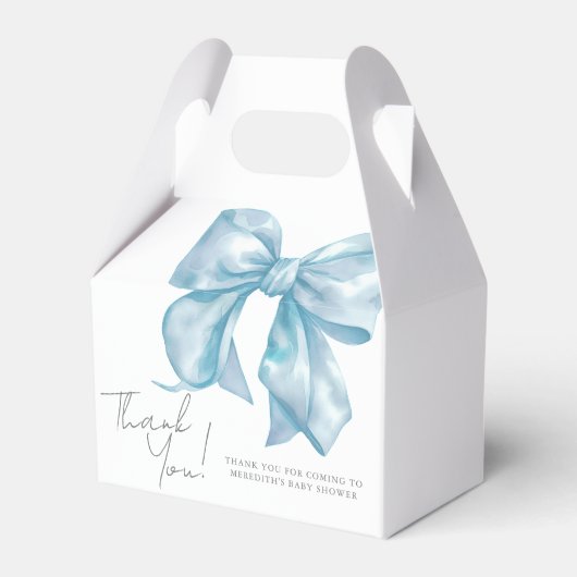 Blue Bow Boy Baby shower Bedankdoosjes (Voorkant Zijde)