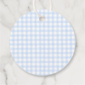 Blue Bow Boy Baby shower Bedankjes Labels (Achterkant)