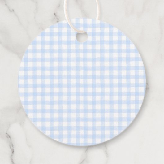 Blue Bow Boy Baby shower Bedankjes Labels (Achterkant)
