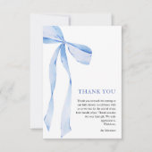 Blue Bow Boy Baby shower Bedankkaart (Voorkant)