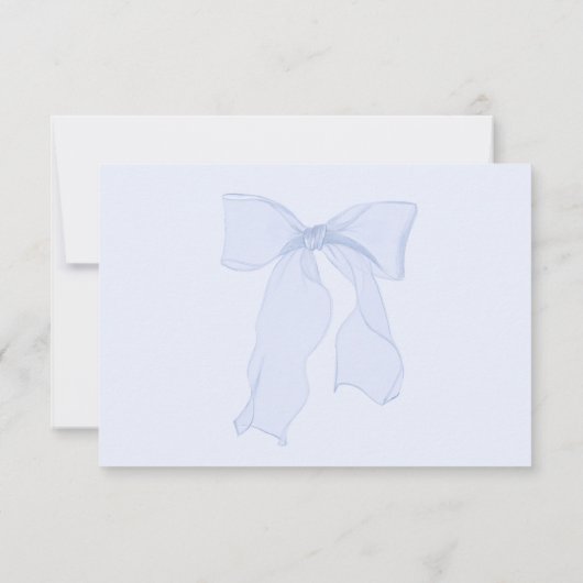 Blue Bow Boy Baby shower Bedankkaart (Achterkant)