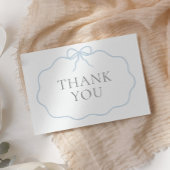  Blue Bow Boy Baby shower Bedankkaart