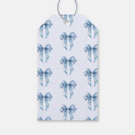 Blue bow Boy baby shower bedankt Cadeaulabel (Achterkant)