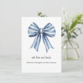 Blue Bow Boy Baby shower Bedankt Card (Staand voorkant)