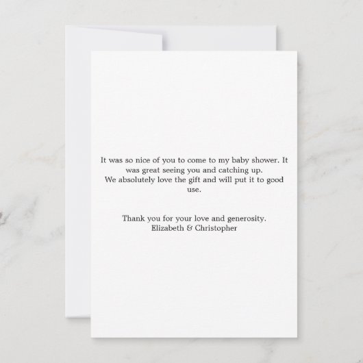 Blue Bow Boy Baby shower Bedankt Card (Achterkant)