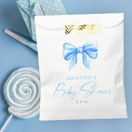Blue bow Boy Baby shower Bedankzakje