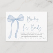 Blue Bow Boy Baby shower Boek Verzoek Informatiekaartje (Voorkant)