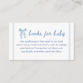 Blue Bow Boy Baby shower Boeken voor Baby Informatiekaartje (Voorkant)