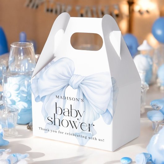 Blue Bow Boy Baby shower Dank je Bedankdoosjes