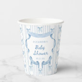 Blue Bow Boy Baby shower Dank je Papieren Bekers (Voorkant)