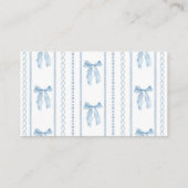 Blue Bow Boy Baby shower Gift Registry Informatiekaartje (Achterkant)