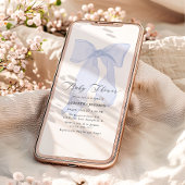 Blue Bow Boy Baby shower Invitation Kaart