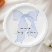 Blue Bow Boy Baby shower Invitation Papieren Bordje