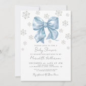 Blue Bow Boy Baby shower Kaart (Voorkant)