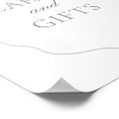  Blue Bow Boy Baby shower Kaarten en geschenken Poster (Hoek)