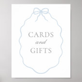  Blue Bow Boy Baby shower Kaarten en geschenken Poster (Voorkant)