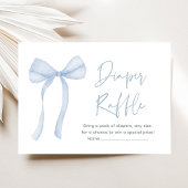 Blue Bow Boy Baby shower Luier Raffle Informatiekaartje