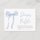 Blue Bow Boy Baby shower Luier Raffle Informatiekaartje (Voorkant)
