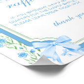 Blue Bow Boy Baby shower Luier Raffle Poster (Hoek)