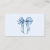 Blue Bow Boy baby shower Luier verloting ticket Informatiekaartje (Achterkant)