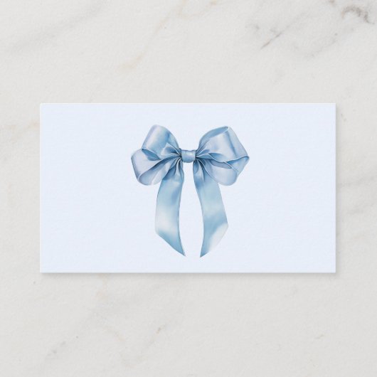 Blue Bow Boy baby shower Luier verloting ticket Informatiekaartje (Achterkant)